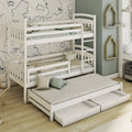Single (3ft) Premium Solid Pine Bunk Bed with Trundle & Storage Drawers