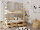 Single (3ft) Solid Pine Bunk Bed with Under Bed Storage Drawers Pine