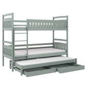 Single (3ft) Solid Pine Bunk Bed with Trundle & Storage