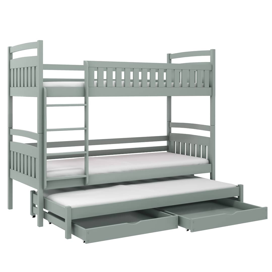 Wooden Bunk Bed Blanka with Trundle and Storage-Bunk Bed