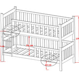 Single (3ft) Solid Pine Bunk Bed with 2 Storage Drawers