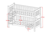 Single (3ft) Solid Pine Bunk Bed with 2 Storage Drawers