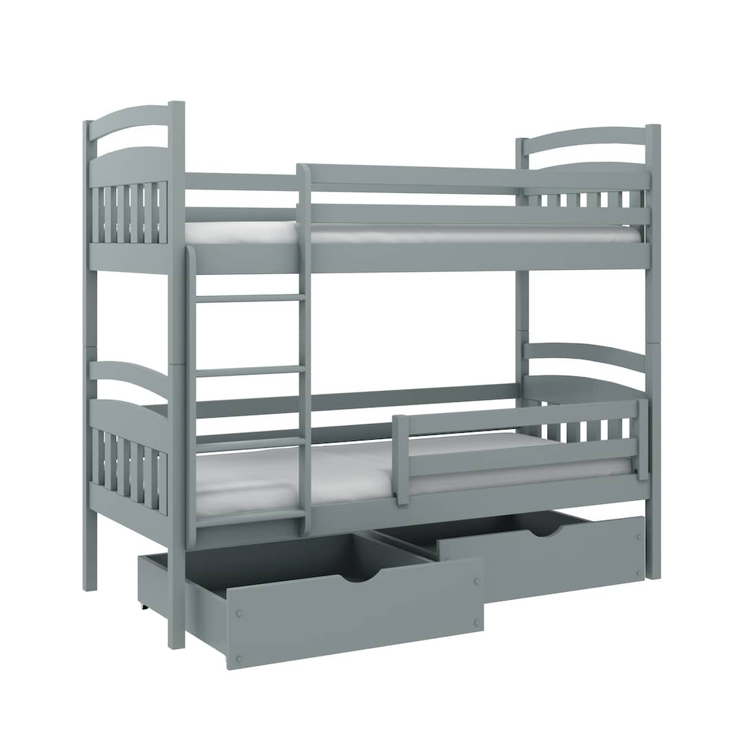 Wooden Bunk Bed Gabi with Storage-Bunk Bed