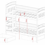 Single (3ft) Solid Pine Bunk Bed with Under Bed Storage