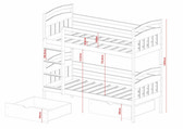 Single (3ft) Solid Pine Bunk Bed with Under Bed Storage