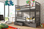 Single (3ft) Solid Pine Bunk Bed with Under Bed Storage Graphite Foam Mattresses
