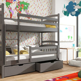 Single (3ft) Solid Pine Bunk Bed with Under Bed Storage Graphite