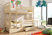 Wooden Bunk Bed Gabi with Storage Pine Bunk Bed 