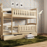 Single (3ft) Solid Pine Bunk Bed with 2 Storage Drawers