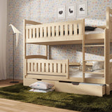 Single (3ft) Solid Pine Bunk Bed with 2 Storage Drawers
