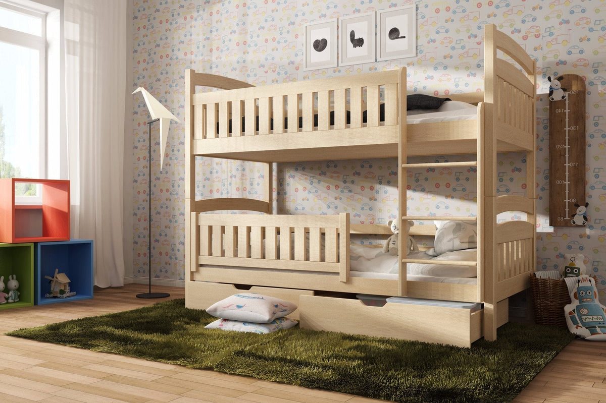 Single (3ft) Solid Pine Bunk Bed with 2 Storage Drawers