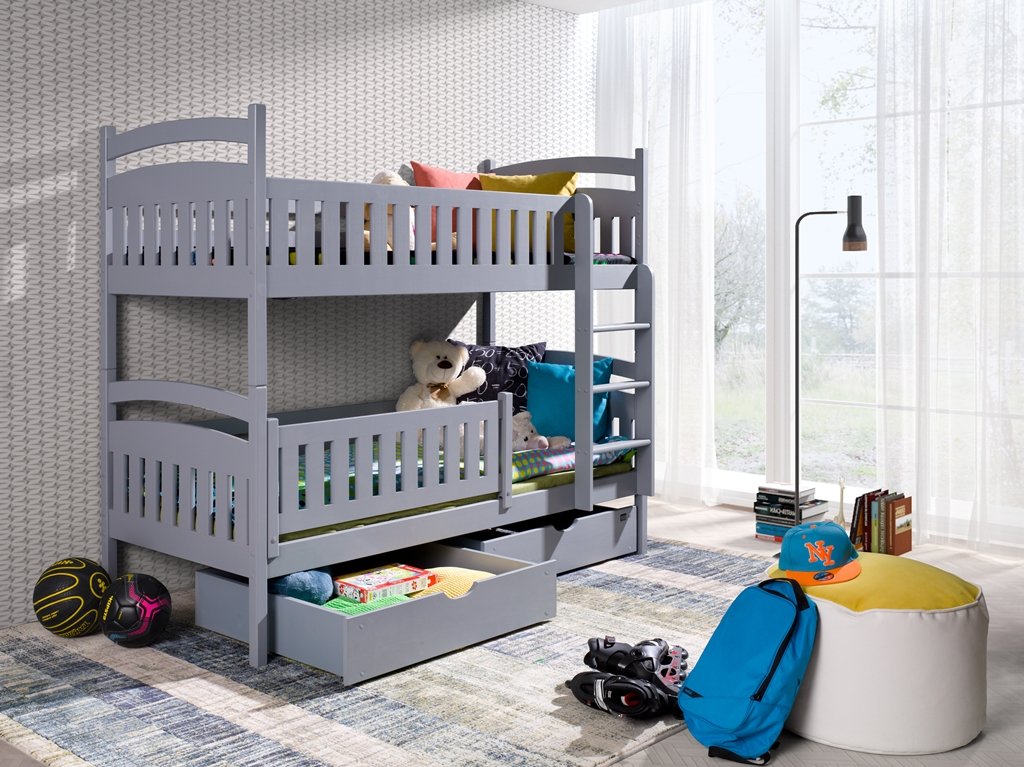 Single (3ft) Solid Pine Bunk Bed with 2 Storage Drawers