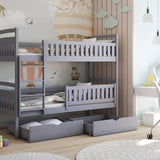 Single (3ft) Solid Pine Bunk Bed with 2 Storage Drawers