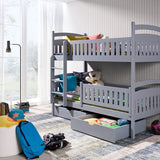 Single (3ft) Solid Pine Bunk Bed with 2 Storage Drawers