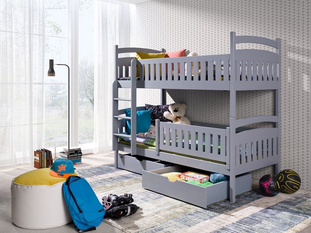 Single (3ft) Solid Pine Bunk Bed with 2 Storage Drawers
