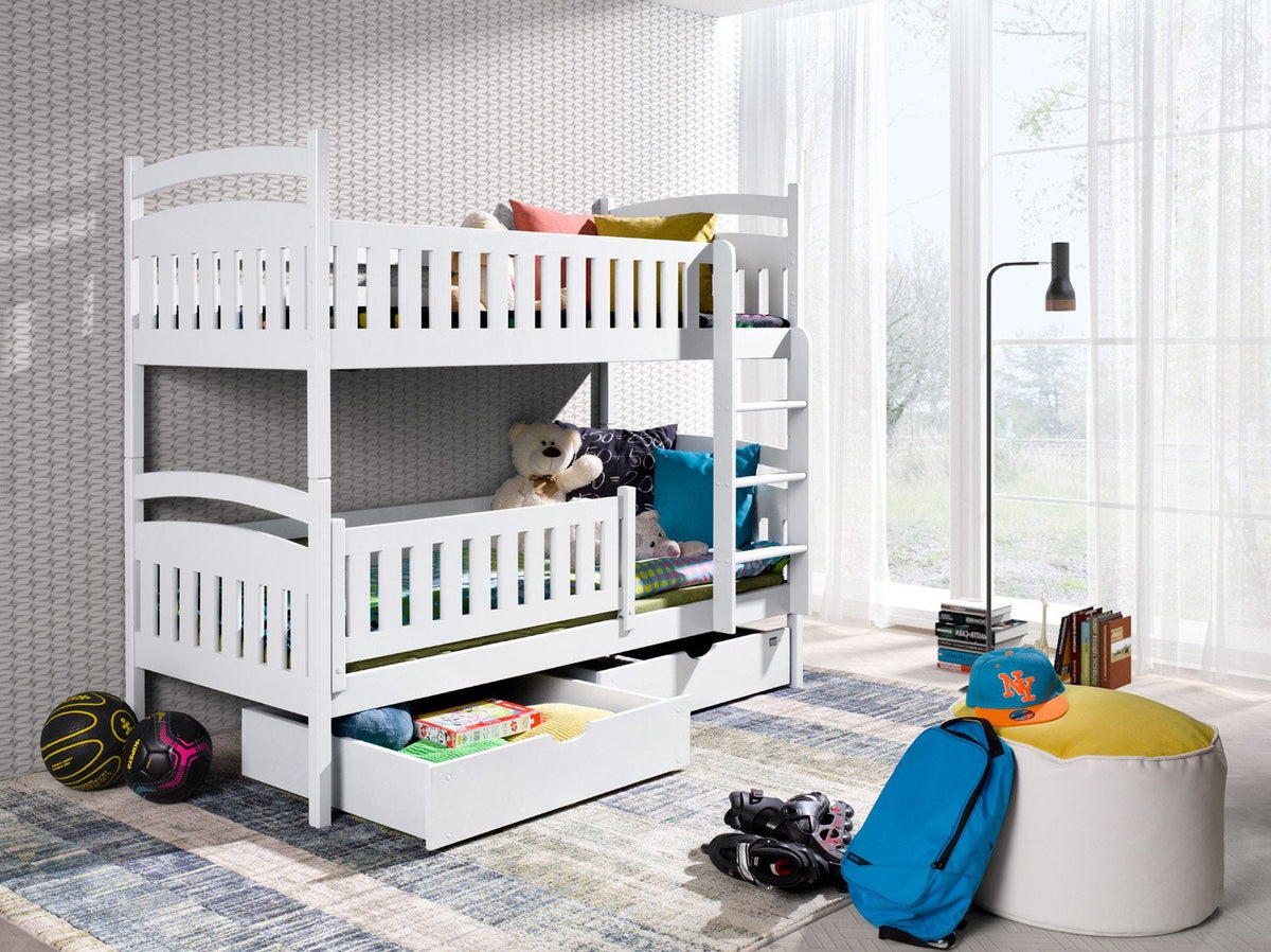 Single (3ft) Solid Pine Bunk Bed with 2 Storage Drawers