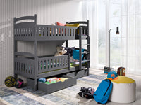 Ignas Single (3ft) Solid Pine Bunk Bed with 2 Storage Drawers