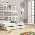 Single (3ft) Solid Pine Bunk Bed with Trundle & Storage