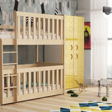 (60x120cm) Solid Pine Bunk Bed with Integrated Cot Pine