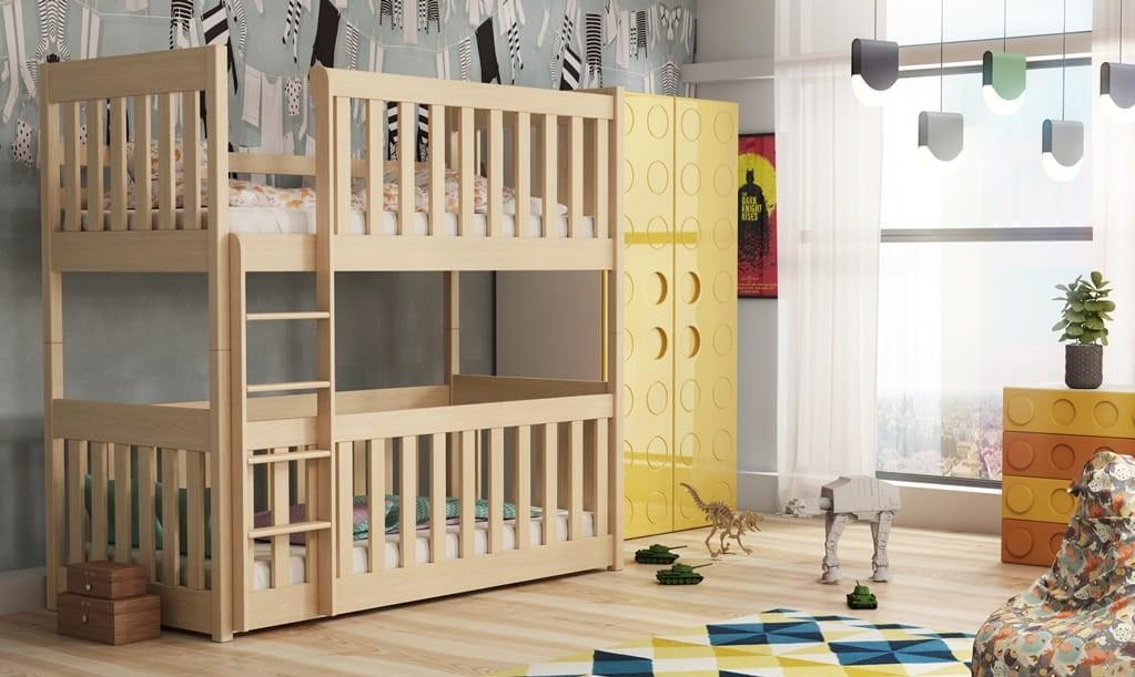 (60x120cm) Solid Pine Bunk Bed with Integrated Cot Pine