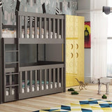(60x120cm) Solid Pine Bunk Bed with Integrated Cot Graphite