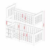 (60x120cm) Solid Pine Bunk Bed with Integrated Cot