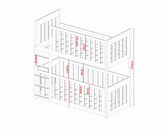 (60x120cm) Solid Pine Bunk Bed with Integrated Cot