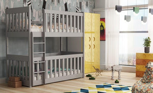 (60x120cm) Solid Pine Bunk Bed with Integrated Cot