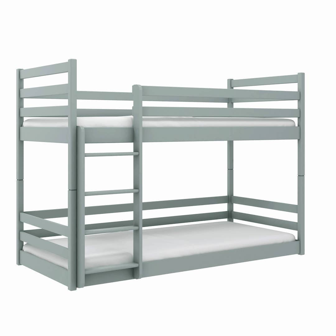 Single (3ft) Low Profile Solid Pine Bunk Bed Grey