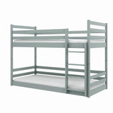 Single (3ft) Low Profile Solid Pine Bunk Bed Grey Foam Mattresses