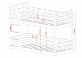 Single (3ft) Low Profile Solid Pine Bunk Bed