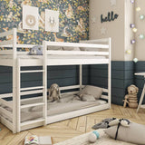 Single (3ft) Low Profile Solid Pine Bunk Bed White