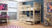 Single (3ft) Solid Pine Bunk Bed with Storage Drawers Pine Foam Mattresses