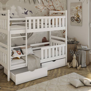 Single (3ft) Solid Pine Bunk Bed with Storage Drawers