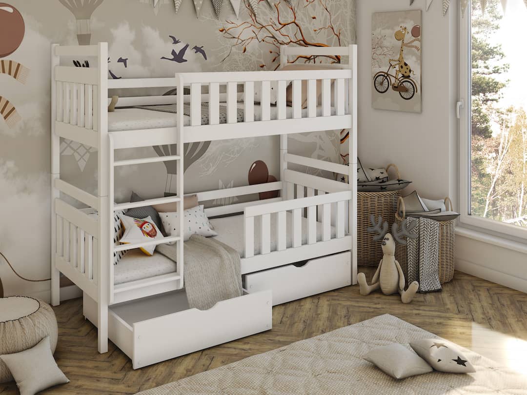 Single (3ft) Solid Pine Bunk Bed with Storage Drawers