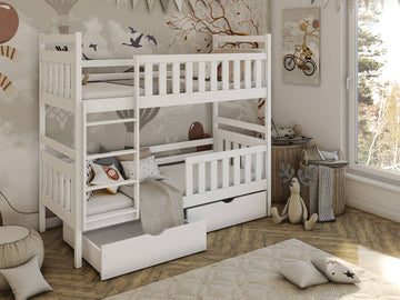 Single (3ft) Solid Pine Bunk Bed with Storage Drawers