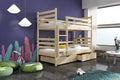Wooden Bunk Bed Nemo with Storage Pine Bunk Bed 