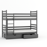 Single (3ft) Solid Pine Bunk Bed with 2 Under Bed Storage Drawers