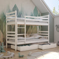 Single (3ft) Solid Pine Bunk Bed with 2 Under Bed Storage Drawers