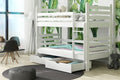 Wooden Bunk Bed Patryk with Storage White Matt Bunk Bed 