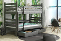 Wooden Bunk Bed Patryk with Storage Graphite Bunk Bed 