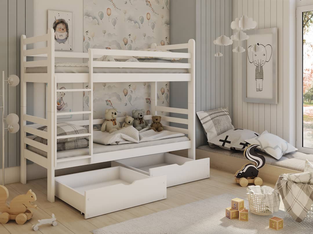 Wooden Bunk Bed Patryk with Storage - £513.0 - Bunk Bed 