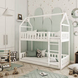 Single (3ft) Solid Pine Wooden Bunk Bed White Foam Mattresses