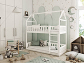 Single (3ft) Solid Pine Wooden Bunk Bed White Foam Mattresses