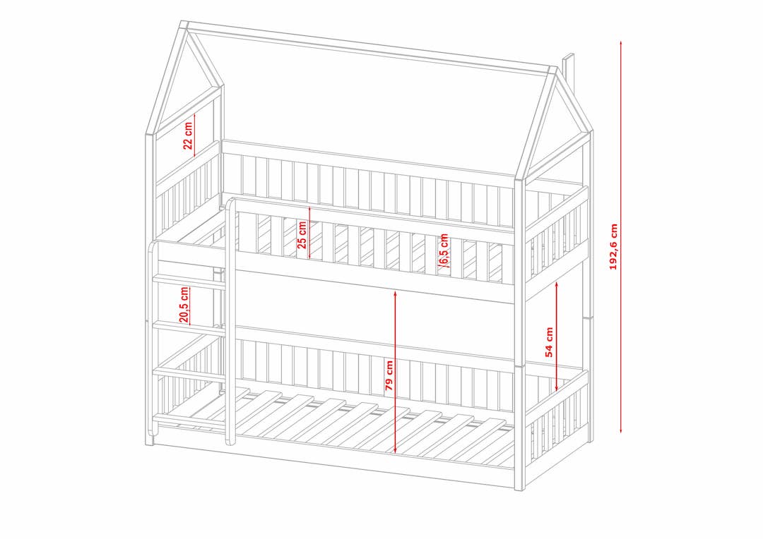 Single (3ft) Solid Pine Wooden Bunk Bed