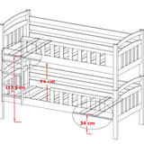 Single (3ft) Solid Pine Bunk Bed with Under Bed Storage Drawers