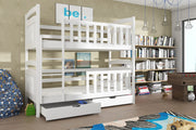 Wooden Bunk Bed Sebus with Storage White Matt Bunk Bed 
