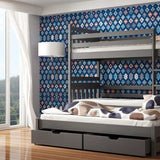 Single (3ft) Solid Pine Bunk Bed with Pull-Out Trundle & Storage Graphite Foam Mattresses