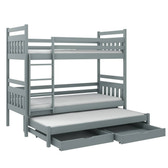 Single (3ft) Solid Pine Bunk Bed with Pull-Out Trundle & Storage