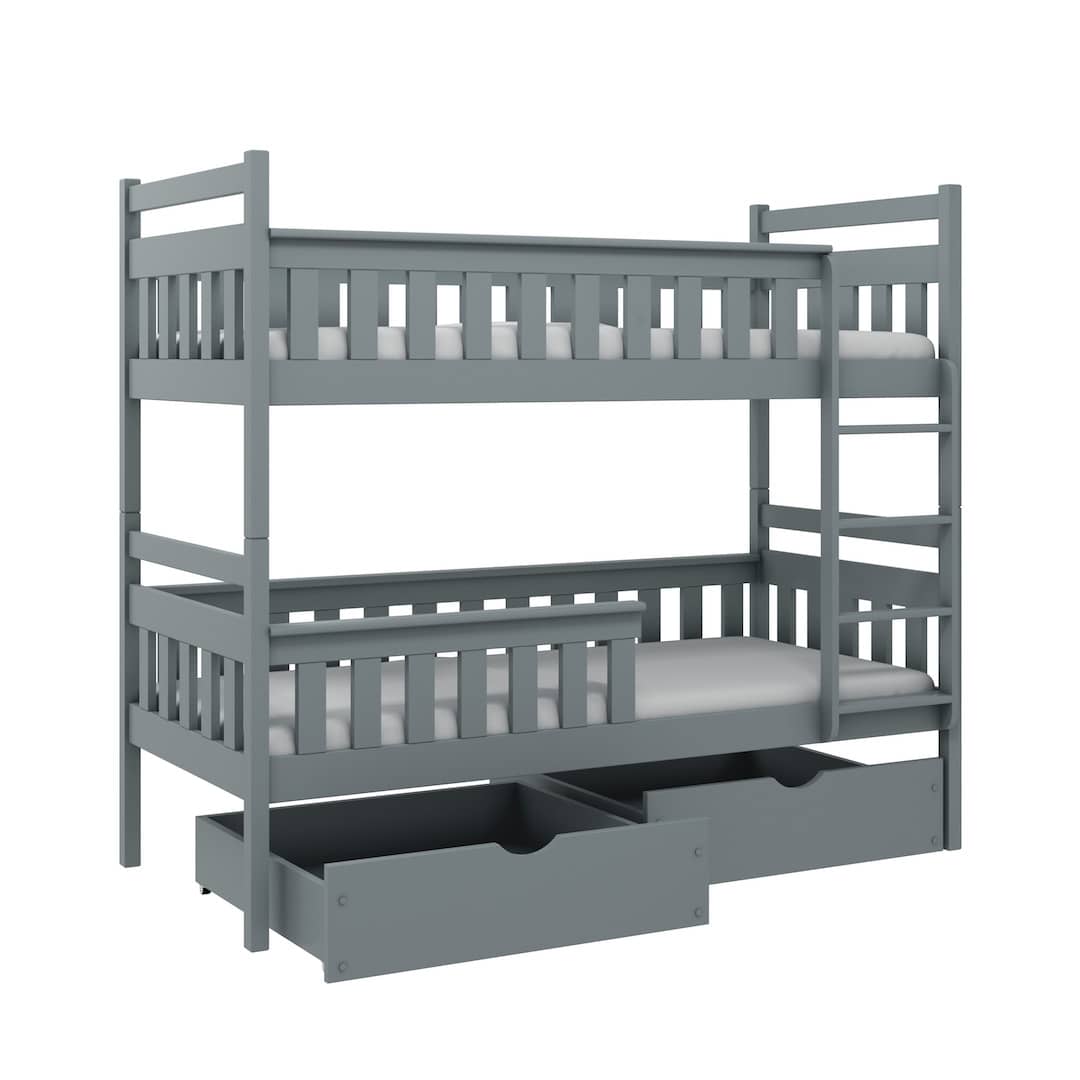 Wooden Bunk Bed Tezo with Storage-Bunk Bed